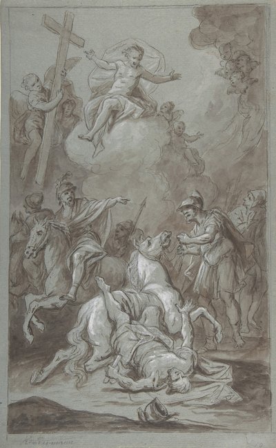 Nawrócenie św. Pawła recto, Egzekucja więźnia verso, XVIII-pocz. XIX w. autorstwa Dominik Kindermann
