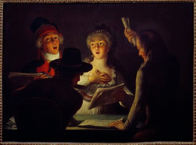 Rewolucja francuska: „”The Patriotic Singers”” Obraz Dominique Doncre (1743-1820) 1794 Nd. 0,45 x 0,61 m Paryż, Muzeum Carnavalet autorstwa Dominique Doncre