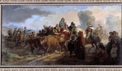 Szaleństwo Karola VI (1368-1422). Obraz Antoine Dominique Magaud (1817-1899) Olej na płótnie cm 111x221 Kolekcja P. Dumon obowiązkowa wzmianka: Collection fondation Doesn