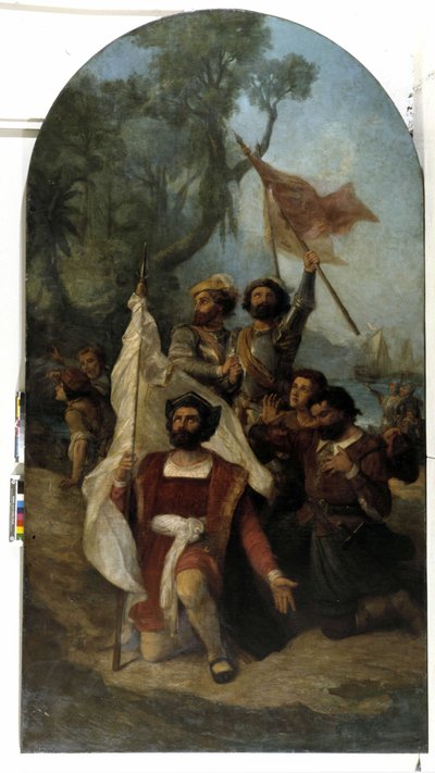Nawigator Krzysztof Kolumb (Cristoforo Colombo, Cristobal Colon) (1451-1506), kiedy przybył do Nowego Świata w 1492 (olej na płótnie) autorstwa Dominique Magaud