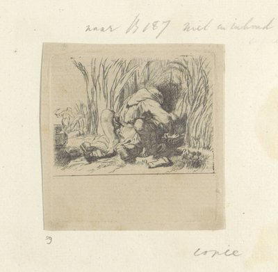 Monnik in het koren Kolekcja osiemdziesięciu pięciu oryginalnych grafik (tytuł serii) autorstwa Dominique Vivant Denon (baron) (attributed to)