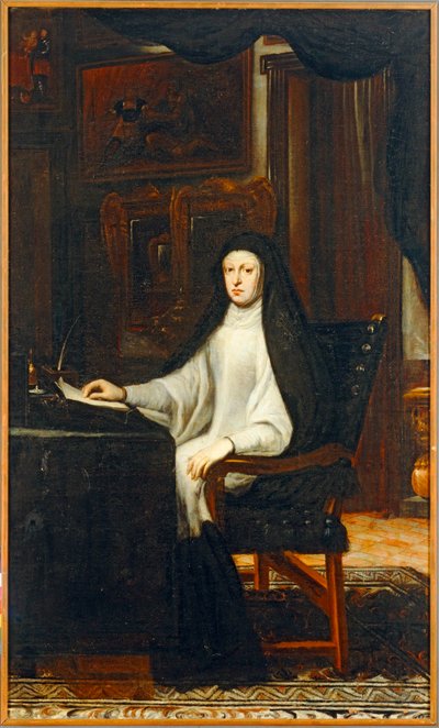 Marianna Austriacka, córka Ferdynanda III, żona Felipe IV, jej wuja ... autorstwa Don Juan Carreno de Miranda