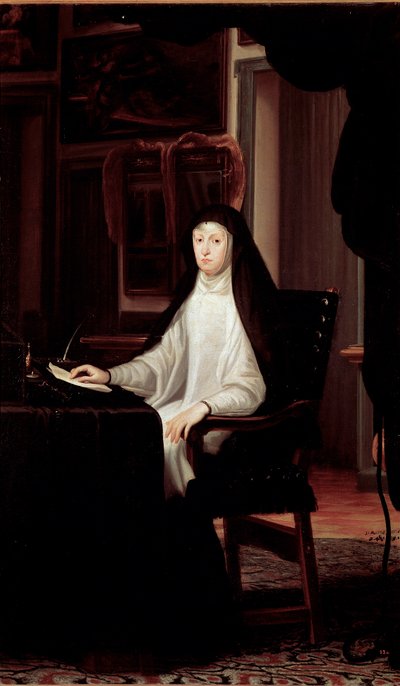 Portret Królowej Marii Anny Austriackiej Wdowy (olej na płótnie) autorstwa Don Juan Carreno de Miranda
