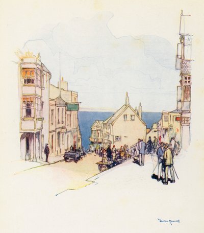 Wrażenie Lyme Regis (kolorowa litografia) autorstwa Donald (after) Maxwell