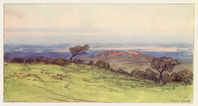 Port Poole z wyspy Purbeck (kolorowa litografia) autorstwa Donald (after) Maxwell