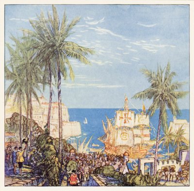 Rudyard Kipling: Pieśń Diego Valdeza (kolorowa litografia) autorstwa Donald (after) Maxwell