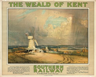„Weald of Kent”, plakat reklamowy kolei południowej, ok. 1925 (kolorowa litografia) autorstwa Donald Maxwell