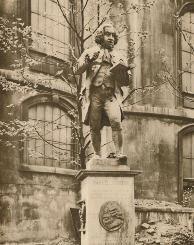 Dr Johnson na piedestale, skąd może widzieć Fleet Street, c1935. autorstwa Donald McLeish