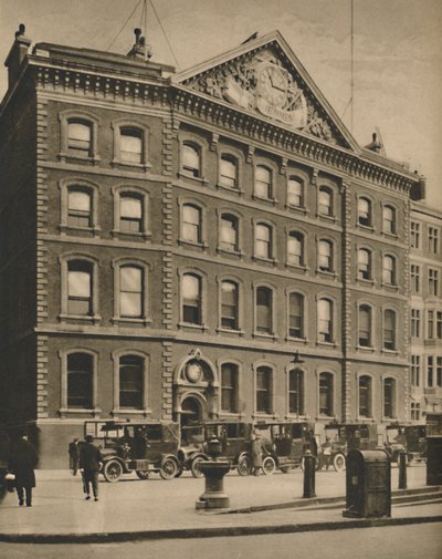Biura The Times przy Queen Victoria Street w pobliżu miejsca historycznego, c1935. autorstwa Donald McLeish