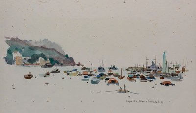 Rapallo, ok. 1979 (akwarela na papierze) autorstwa Donatella Merlo