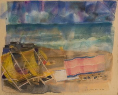 Wkrótce burza z piorunami, 2002 (pastel na aksamicie) autorstwa Donatella Merlo
