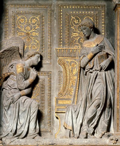 Zwiastowanie Płaskorzeźba Donato de Bardi dit Donatello (ok. 1386-1466) 1435 Kościół Santa Croce. Florencja autorstwa Donatello