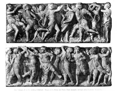 Dancing Putti Panel, z Cantorii, Śpiewającej Galerii Duomo (marmur) autorstwa Donatello