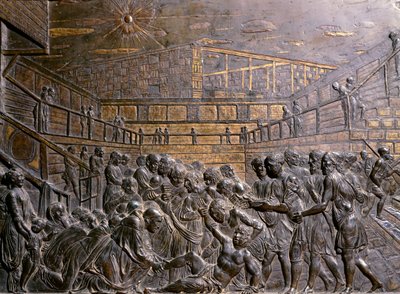 Włochy, Padwa, bazylika św. Antoniego Padewskiego, św. Antoni uzdrawia stopę młodości, autorstwa Donatello (ok. 1386-1466), płaskorzeźba autorstwa Donatello