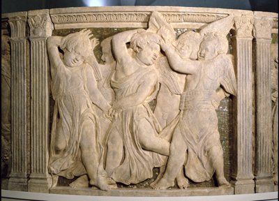 Panel porestauracyjny nr II z zewnętrznej ambony katedry w Prato, 1438 autorstwa Donatello