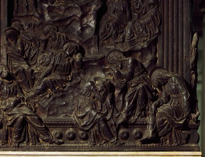 Kult w ogrodzie, fragment z lewej ambony, autorstwa Donatello (1386-1466), bazylika św. Wawrzyńca, Florencja, Włochy autorstwa Donatello