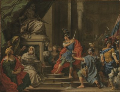 Alexander przecinający węzeł gordyjski (olej na płótnie) autorstwa Donato Creti