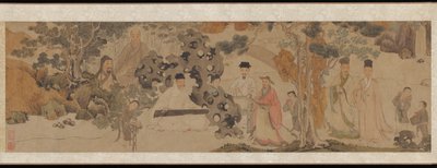 Exalted Gathering in the Green Woods, ok. 1620 (atrament i kolor na papierze) autorstwa Dong Qichang