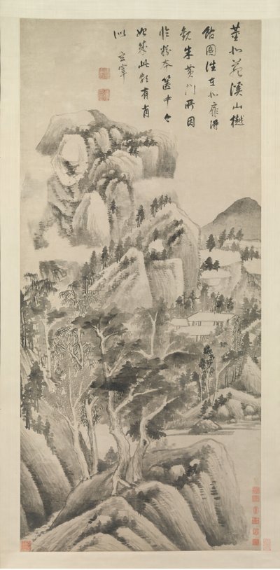 Zacienione siedliska wśród potoków i gór, ca. 1622-25. autorstwa Dong Qichang