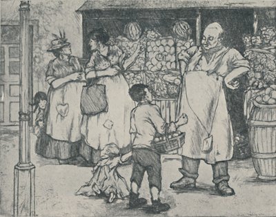 Marketing na przedmieściach, 1920 autorstwa Doris Davis