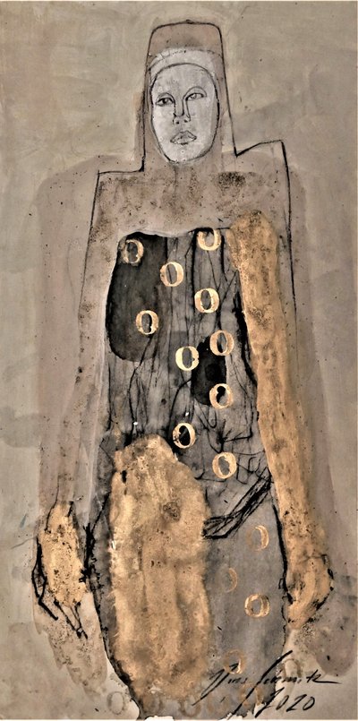 Abstrakcyjna złota figura autorstwa Doris Schmitz