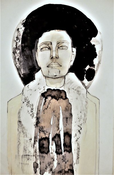 Abstrakcyjny portret w stylu halo autorstwa Doris Schmitz