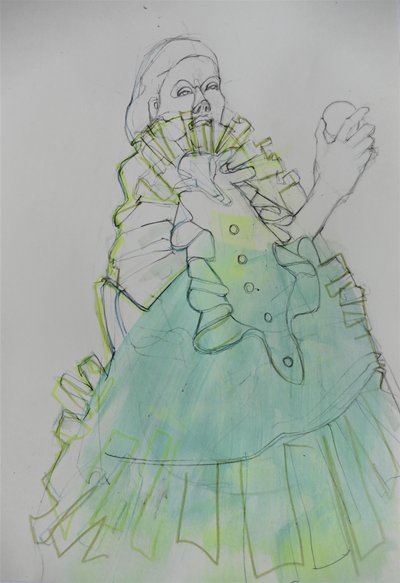 Elegancki zielony portret autorstwa Doris Schmitz