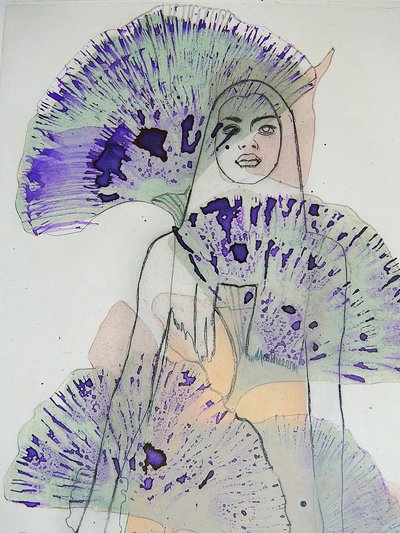 Eteryczny fioletowy portret autorstwa Doris Schmitz
