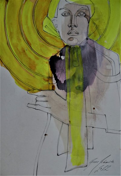 Wyrazisty żółty portret autorstwa Doris Schmitz