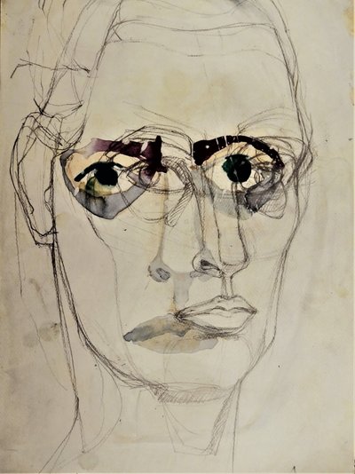Portret z intensywnym spojrzeniem autorstwa Doris Schmitz