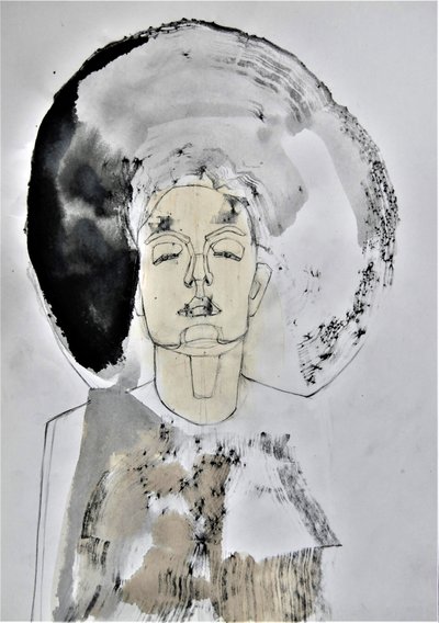 Medytacyjny, abstrakcyjny portret autorstwa Doris Schmitz