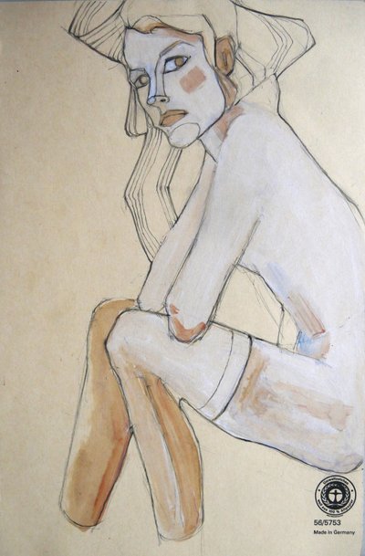 Ilustracja przedstawiająca zamyśloną kobietę autorstwa Doris Schmitz