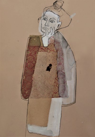 Portret zamyślonej kobiety autorstwa Doris Schmitz