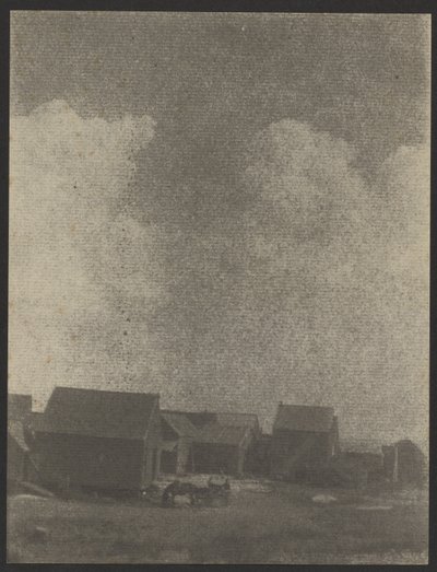 [Budynki gospodarcze z koniem i wozem] autorstwa Doris Ulmann