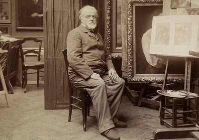 Portret malarza w jego pracowni autorstwa Dornac