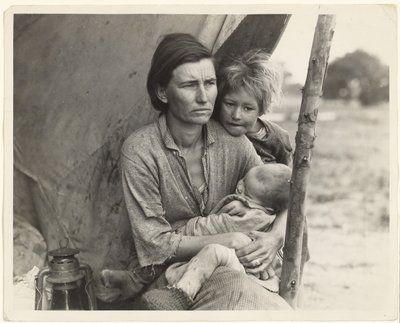 Bezrobotni zbieracze grochu, Kalifornia autorstwa Dorothea Lange