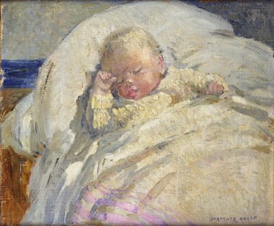 Śpiące dziecko (olej na płótnie) autorstwa Dorothea Sharp