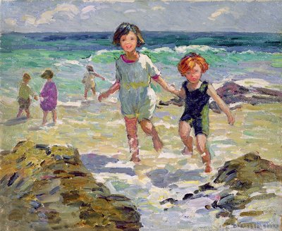Dzieci wiosłujące (olej na płótnie) autorstwa Dorothea Sharp