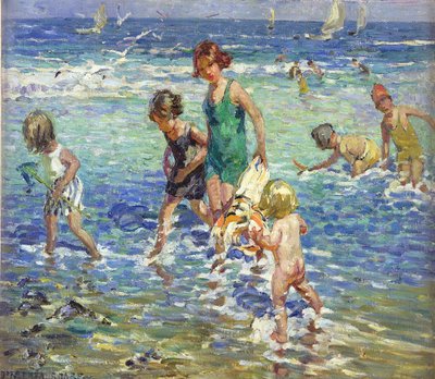 Kąpiący się w morzu (olej na płótnie) autorstwa Dorothea Sharp