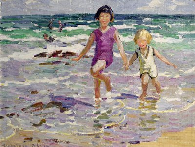 Przez fale (olej na płótnie) autorstwa Dorothea Sharp
