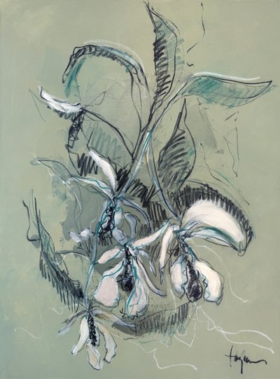 Elegancki szkic orchidei autorstwa Dorothy Fagan