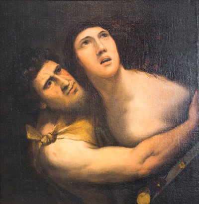 Satyr i nimfa (olej na płótnie) autorstwa Dosso (after) Dossi