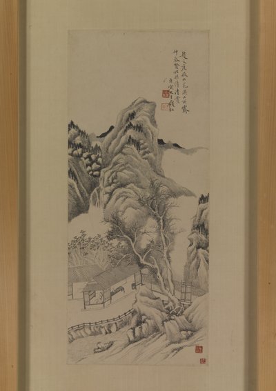 Po kopii Zhao Zuo Strumieni i gór Dong Yuan po oczyszczeniu deszczu autorstwa Du Qian