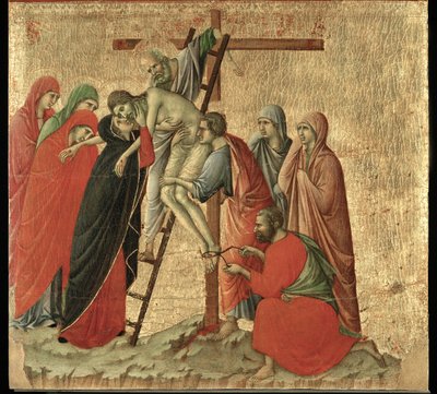Ołtarz Maesta, namalowany w latach 1308-1311 dla katedry w Sienie ... autorstwa Duccio di Buoninsegna