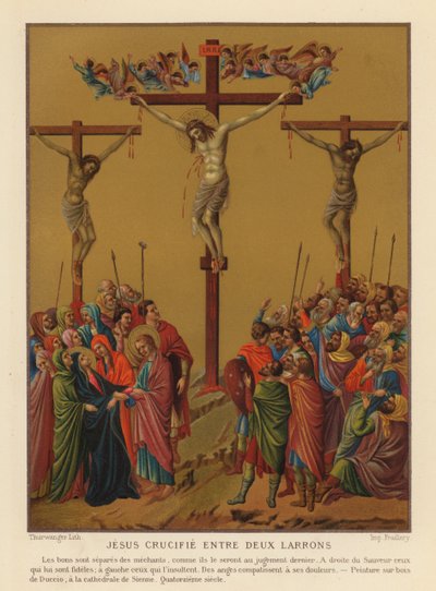 Ukrzyżowanie Jezusa Chrystusa (chromolitho) autorstwa Duccio di Buoninsegna