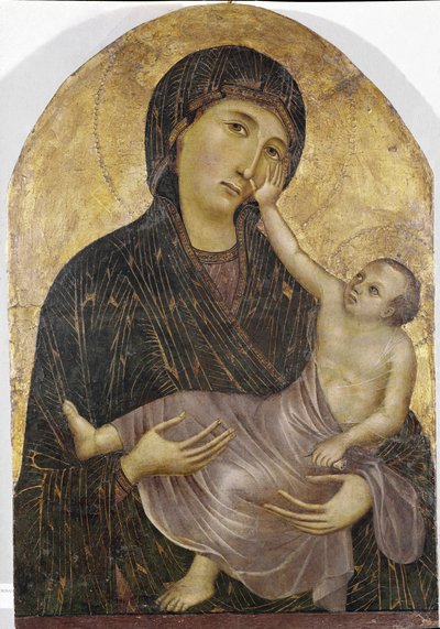 Dziewica z Dzieciątkiem (tempera i złoto na panelu) autorstwa Duccio di Buoninsegna