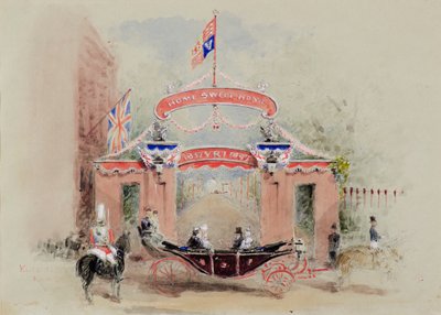 Wejście do Pałacu Kensington (akwarela) autorstwa Duchess of Argyll Princess Louise