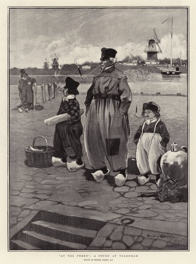 Na promie, badanie w Volendam autorstwa Dudley Hardy