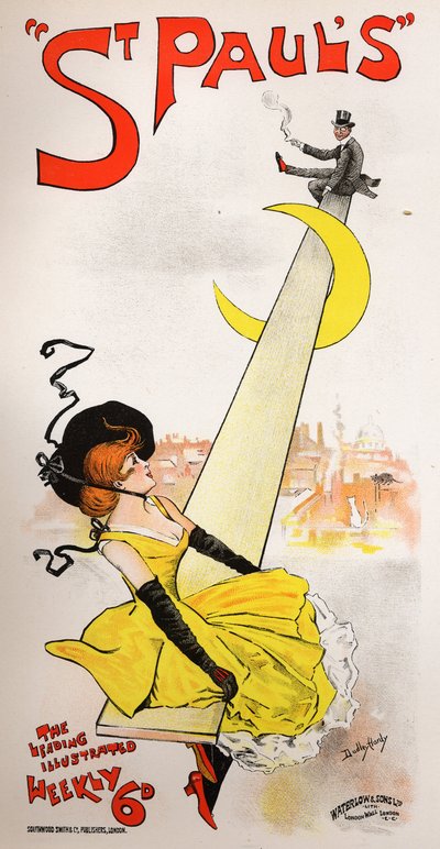 Literatura. Naciskać. Ilustrowany magazyn św. Pawła. Plakat Dudley Hardy, Anglia, c.1890 (plakat) autorstwa Dudley Hardy