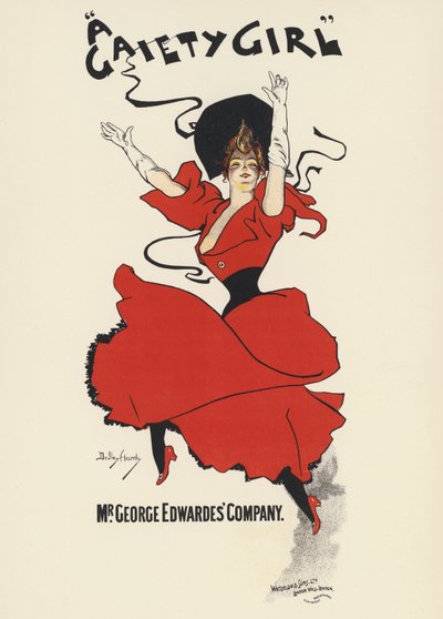 Plakat do „Gaiety Girl” (kolor lito) autorstwa Dudley Hardy